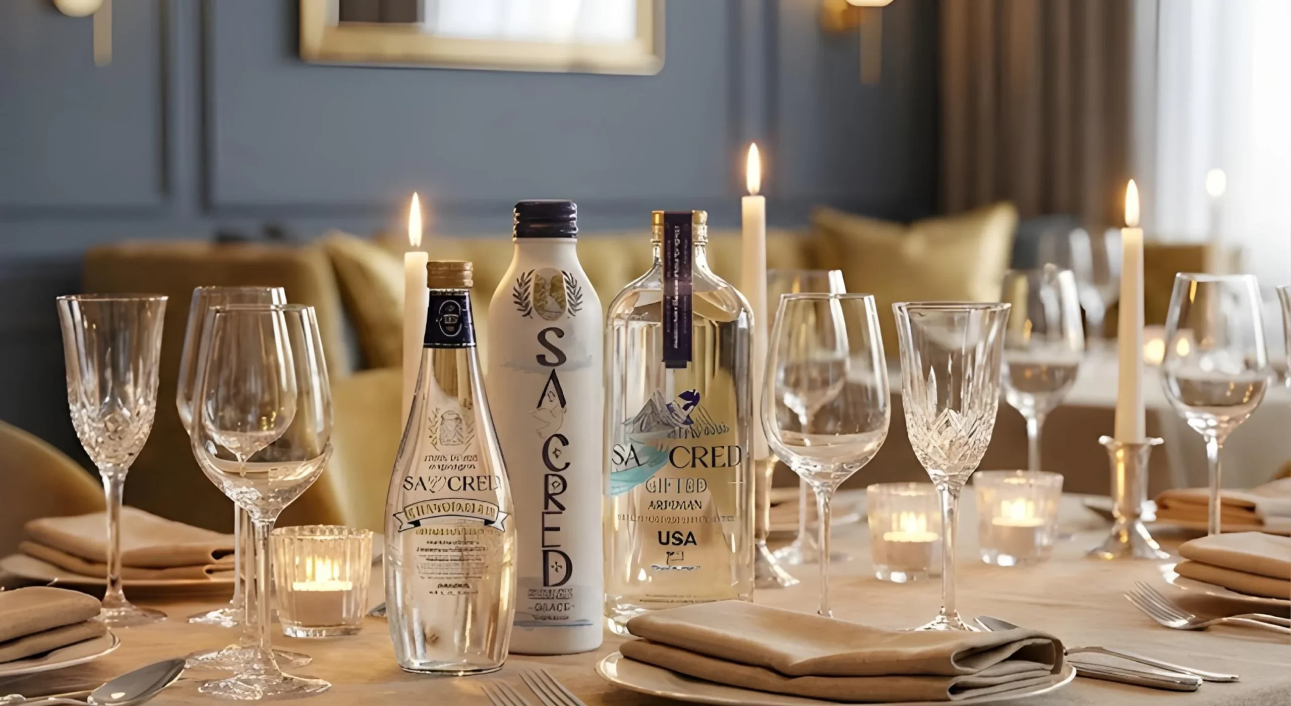 Sacred water bottles in Table